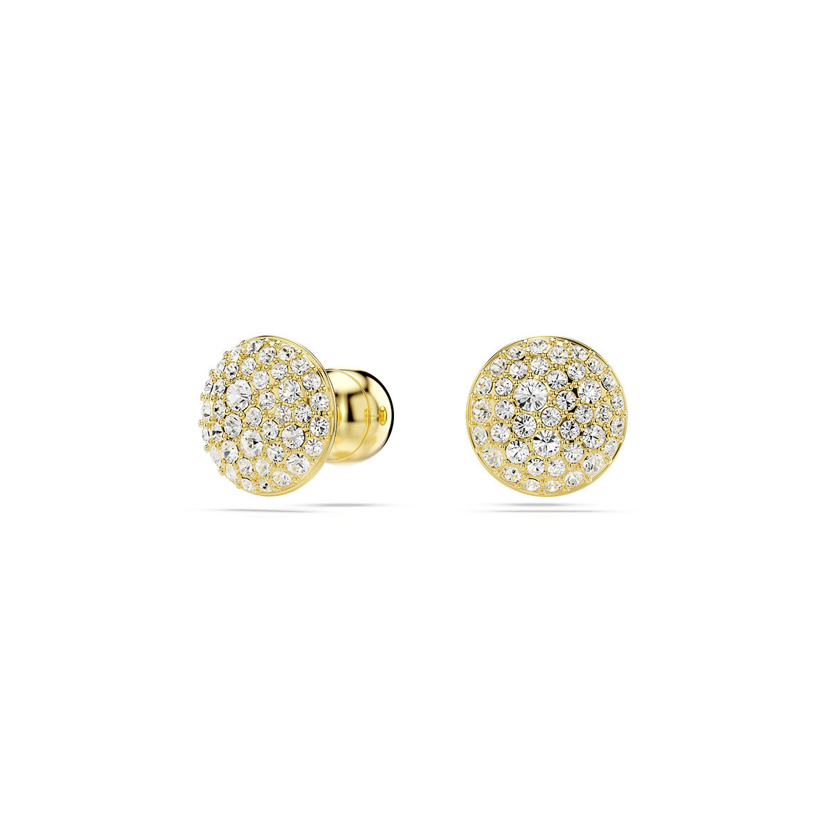 Swarovski Meteora stud earrings, White, Gold-tone plated